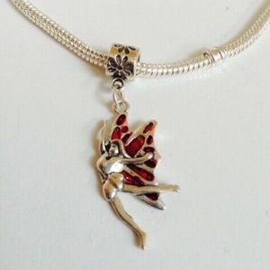 “Fairy” Sterling Silver Plated Dangling Charm For European Style Charm Bracelets